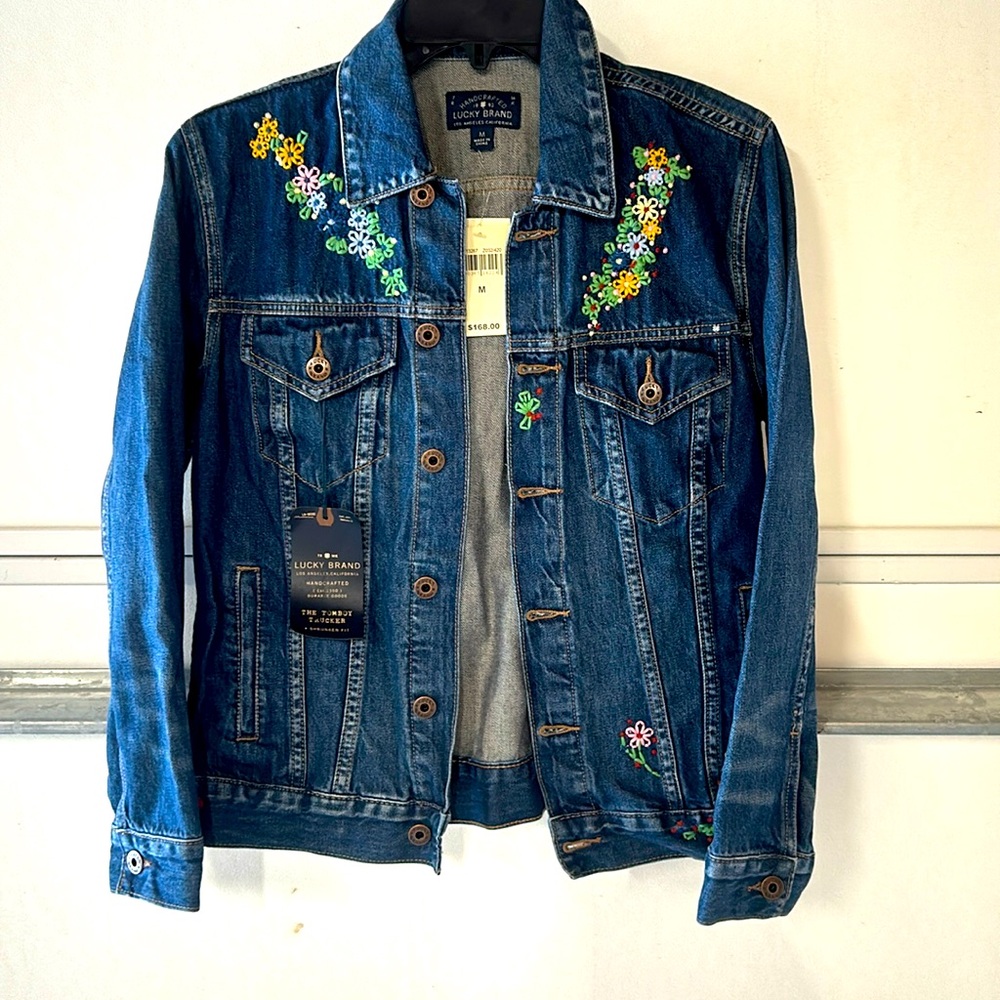 Lucky brand embroidery Jean jacket